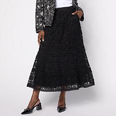 "As Is" TowerHill by Christie Brinkley Tiered Crocheted Skirt
