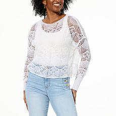 "As Is" TWRHLL by Christie Brinkley Crochet Sweater