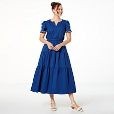 "As Is" TWRHLL by Christie Brinkley Multi-Tier Maxi Dress