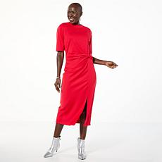 "As Is" TWRHLL by Christie Brinkley Twist Waist Ponte Dress