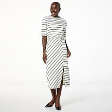 "As Is" TWRHLL by Christie Brinkley Twist Waist Ponte Dress
