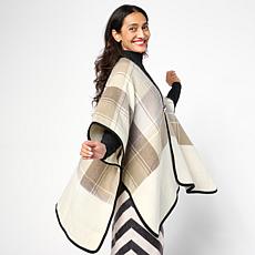 "As Is" Vince Camuto Reversible Woven Plaid Topper