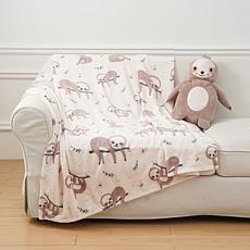 "As Is" Warm & Cozy Huggable Friend & 60" x 50" Plush Knit Throw