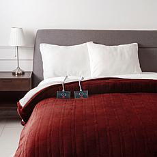 "As Is" Warm & Cozy Plush to Sherpa Heated Blanket - King