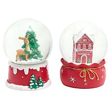 "As Is" Winter Lane 5" LED Resin Snow Globes Set of 2
