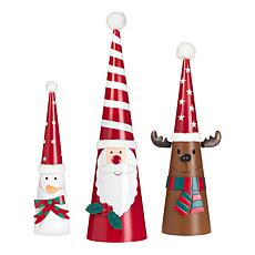 "As Is" Winter Lane Christmas Iron Nesting Cones Set of 3