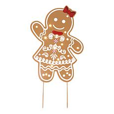 "As Is" Winter Lane Single Lit Gingerbread Stake