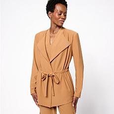 "As Is" Wynne Collection Luxe Crepe Drape Front Jacket