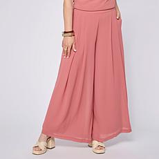 "As Is" WynneCollection Chiffon Pleated Trousers
