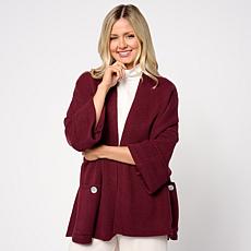 "As Is" WynneCollection Cotton-Blend Chunky Knit Drama Topper