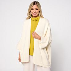 "As Is" WynneCollection Cotton-Blend Chunky Knit Drama Topper