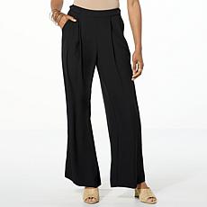 "As Is" WynneCollection Crepe Pant with Tab Detail