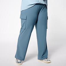 "As Is" WynneCollection Luxe Crepe Clean Cargo Straight Pant