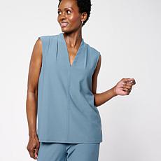 "As Is" WynneCollection Luxe Crepe Sleeveless V-Neck Top