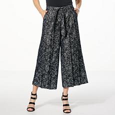 "As Is" WynneCollection Metallic Denim Jacquard Pant