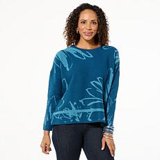 "As Is" WynneCollection SoftKNIT Abstract Floral Sweater