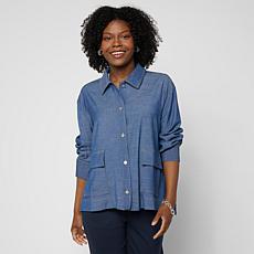 "As Is" WynneCollection Swing Style Shirt Jacket 