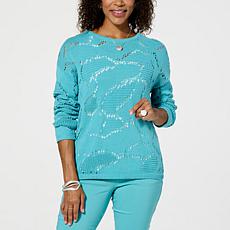 "As Is" WynneLayers Cotton Moving Pointelle Stitch Sweater