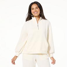 "As Is" WynneLayers Plush Ottoman Knit Half Zip Top