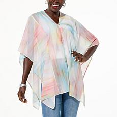 "As Is" WynneLayers Printed Chiffon Convertible Poncho