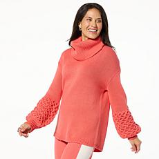 "As Is" WynneLayers Pullover Sweater with Removable Cowl Neck