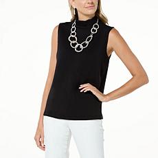 "As Is" WynneLayers Smoothing Scuba Knit Mock-Neck Sleeveless Top