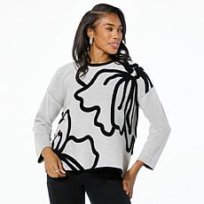 "As Is" WynneLayers SoftKNIT Jacquard Chenille Printed Sweater
