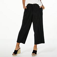 "As Is" WynneLayers Summer Plisse Knit Cropped Easy Pant