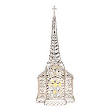 august & leo 24.5" Jeweled Church with LED Candle