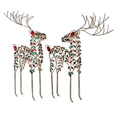 August & Leo Red and Green Jeweled Deer