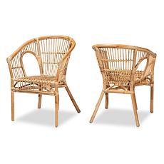 bali & pari Alleta Modern Bohemian 2-Piece Dining Chair Set