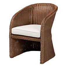 bali and pari Memphis Bohemian Rattan Arm Chair w/Removable Cushion
