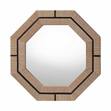 bali and pari Mirai 30" Octagonal Accent Mirror with Grasscloth Frame