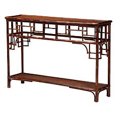 bali and pari Sebalio Rattan Console Table with Shelf