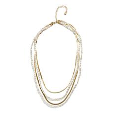 BAUBLEBAR 20" Goldtone Simulated Pearl Layered Necklace 