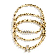 BAUBLEBAR Pavé Initial Pisa Stretch Bracelet 3-piece Set