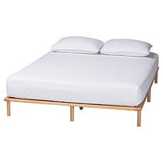 Baxton Studio Calhoun Japandi Queen Wood Platform Bed Frame