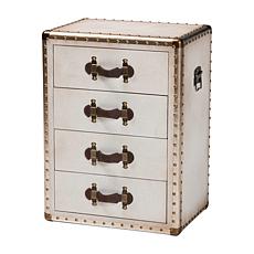 Baxton Studio Jaelyn Vintage-Inspired Wood & Canvas End Table