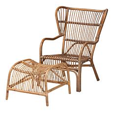 Baxton Studio Lamaria Modern Rattan 2-Pc Chair and Footstool Set