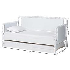 Baxton Studio Lucera Wood Daybed with Trundle - White Twin