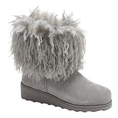 BEARPAW® Janell Curly Faux Fur and Suede Boot