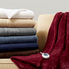 Beautyrest Microlight/Berber Heated Throw - Gray