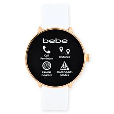 Bebe Adult Female Smart Watch with Gold-Tone - White