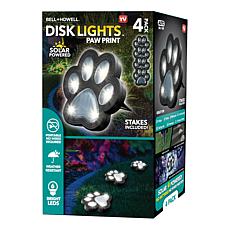 Bell + Howell Shaped Solar Paw Disk Lights 4-pack