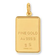 Bellezza 5 Gram 24K Gold Ingot with 14K Gold Frame Pendant