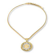 Bellezza 500 Lira Coin Gold-Tone Bronze Cashmere Chain Necklace
