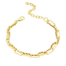 Bellezza Bronze 2-Row Rope and Paperclip Chain Bracelet
