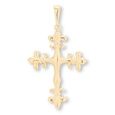 Bellezza Bronze Fleur-de-lis Cross Enhancer Pendant