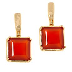 Bellezza Bronze Gemstone Hammered Drop Earrings