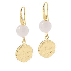 Bellezza Bronze Gemstone Hammered Drop Earrings